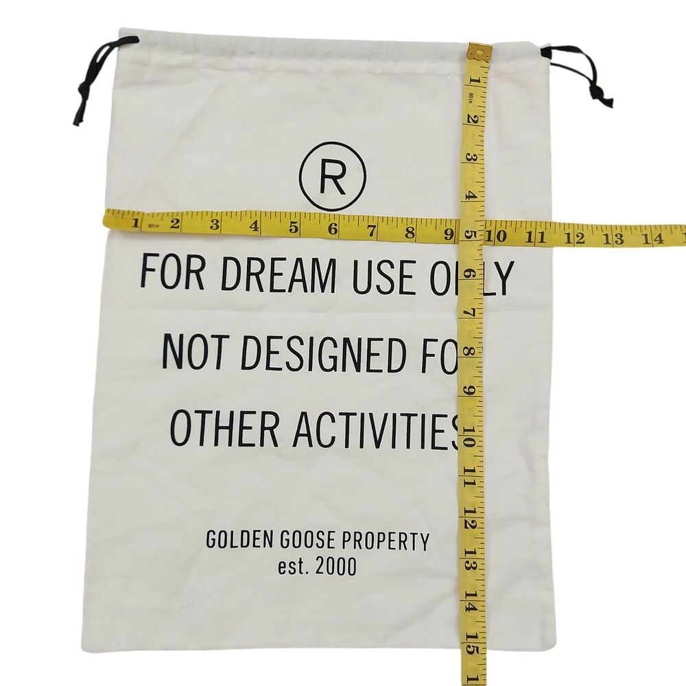 Golden Goose Dust Bag White Drawstring 15" x 11.5" 100% Cotton - Picture 6 of 6